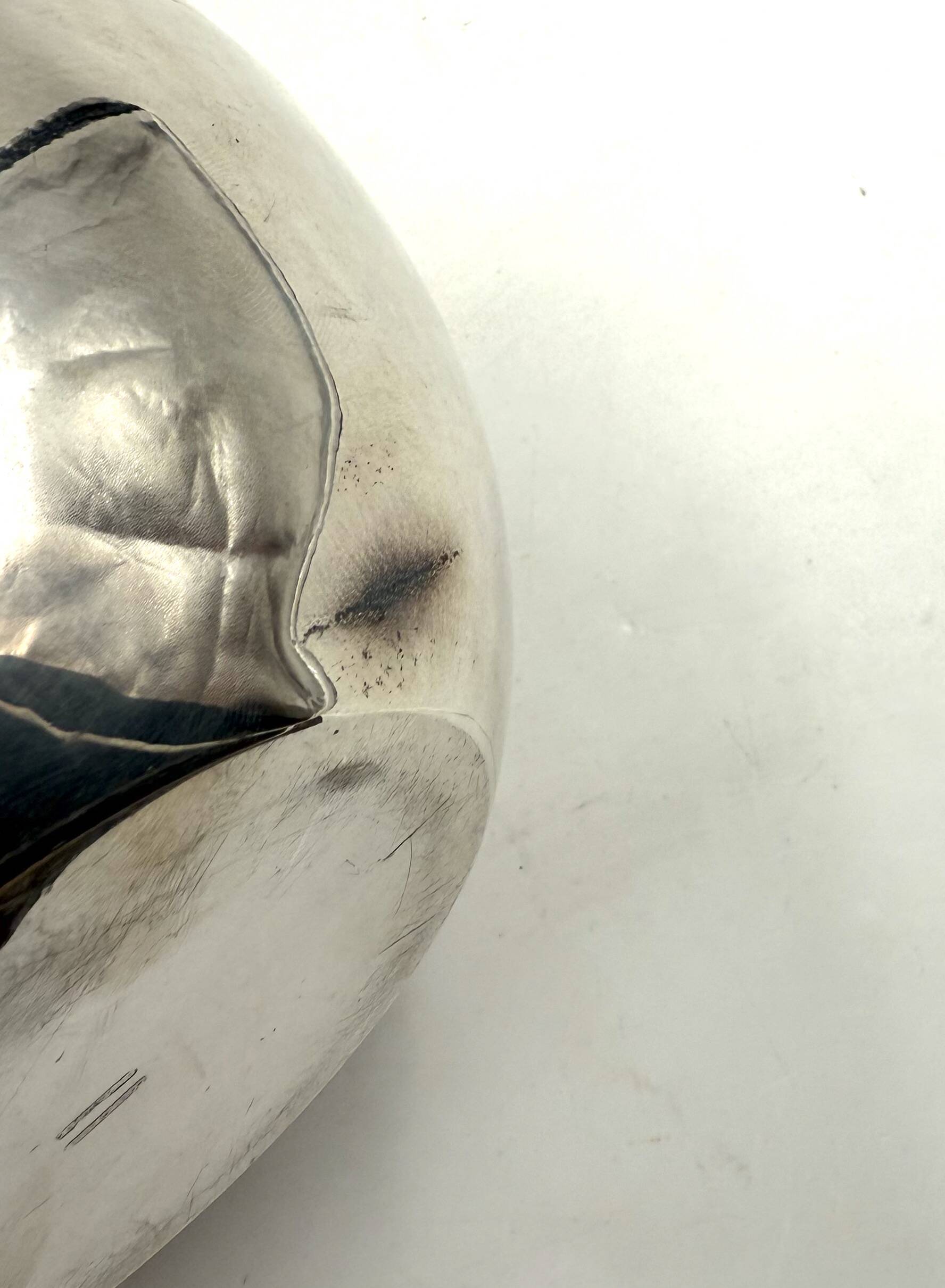 Modern silver-plated apple shaped decorative box, Christofle France 1970s