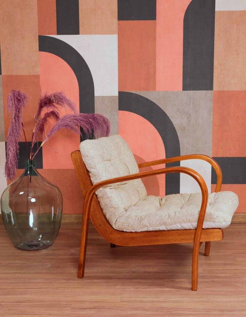 Vintage armchair granola beige 1960