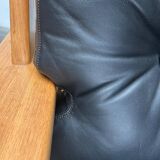 Mid-Century lounge chair model Bonanza with a high back in leather by Esko Pajamies for Asko, Finland, 1960s.