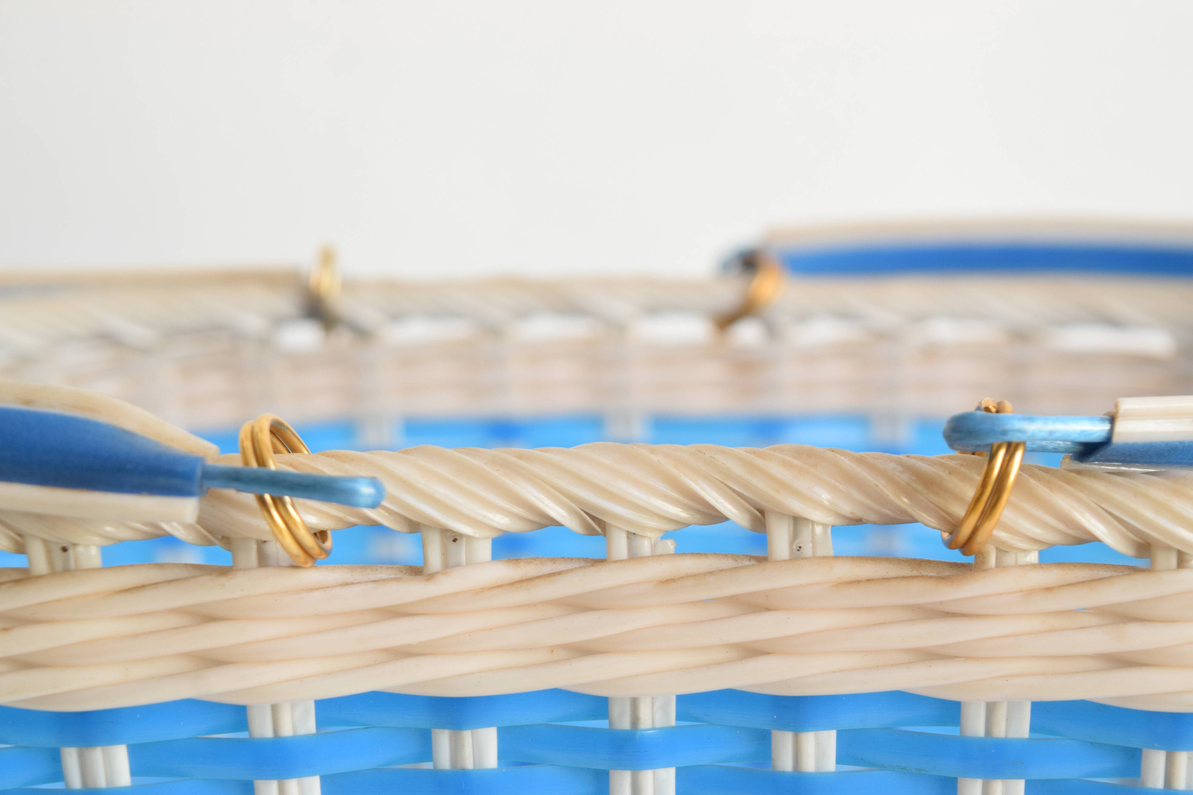 Vintage woven plastic shopping basket