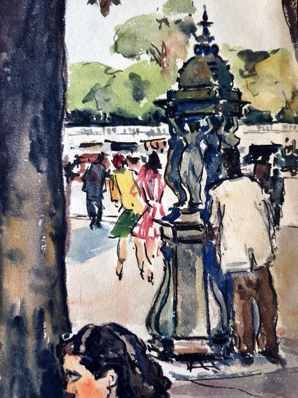 André Duculty (1912-1990) Watercolor on paper "Pont Alexandre III à Paris" Signed lower left