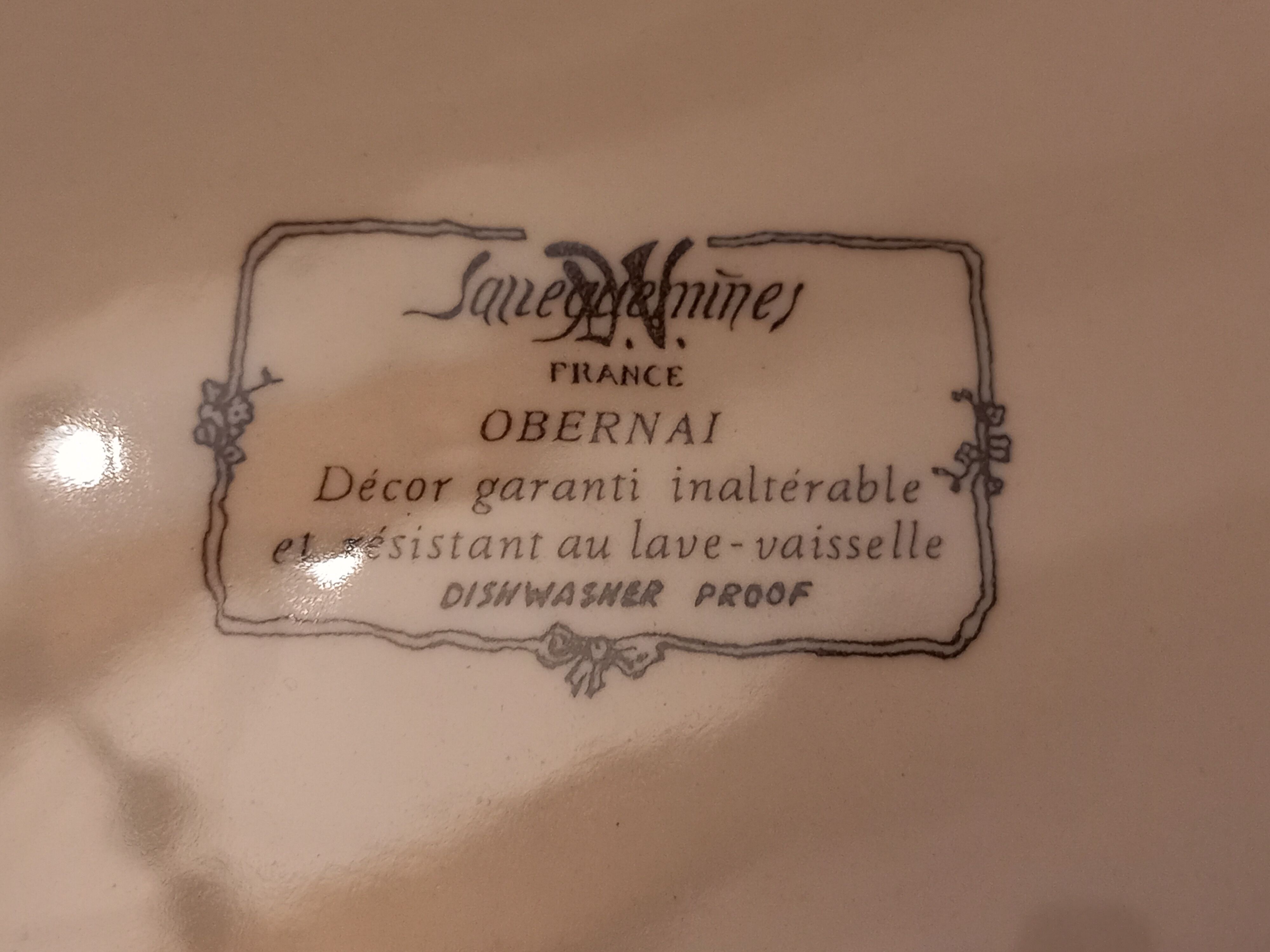 6 flat plates Sarreguemines Obernai décor Alsace