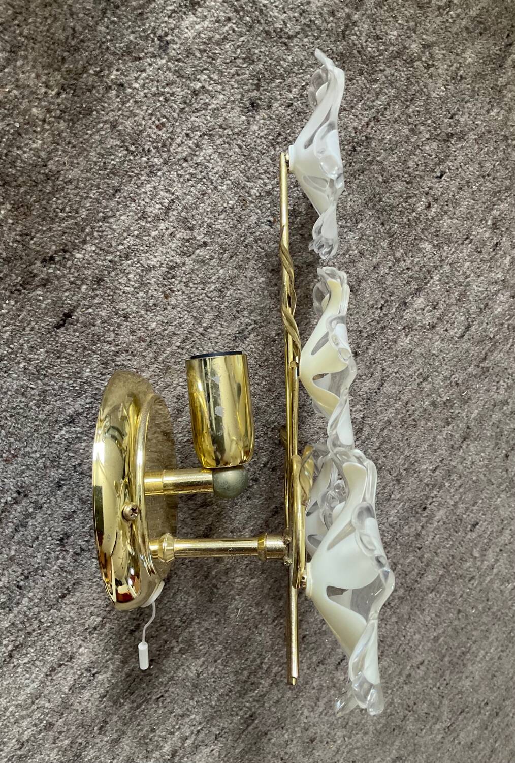 Pair of vintage golden sconces and lucite flowers