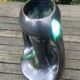 Soliflore vase in matt black ceramic 60s
