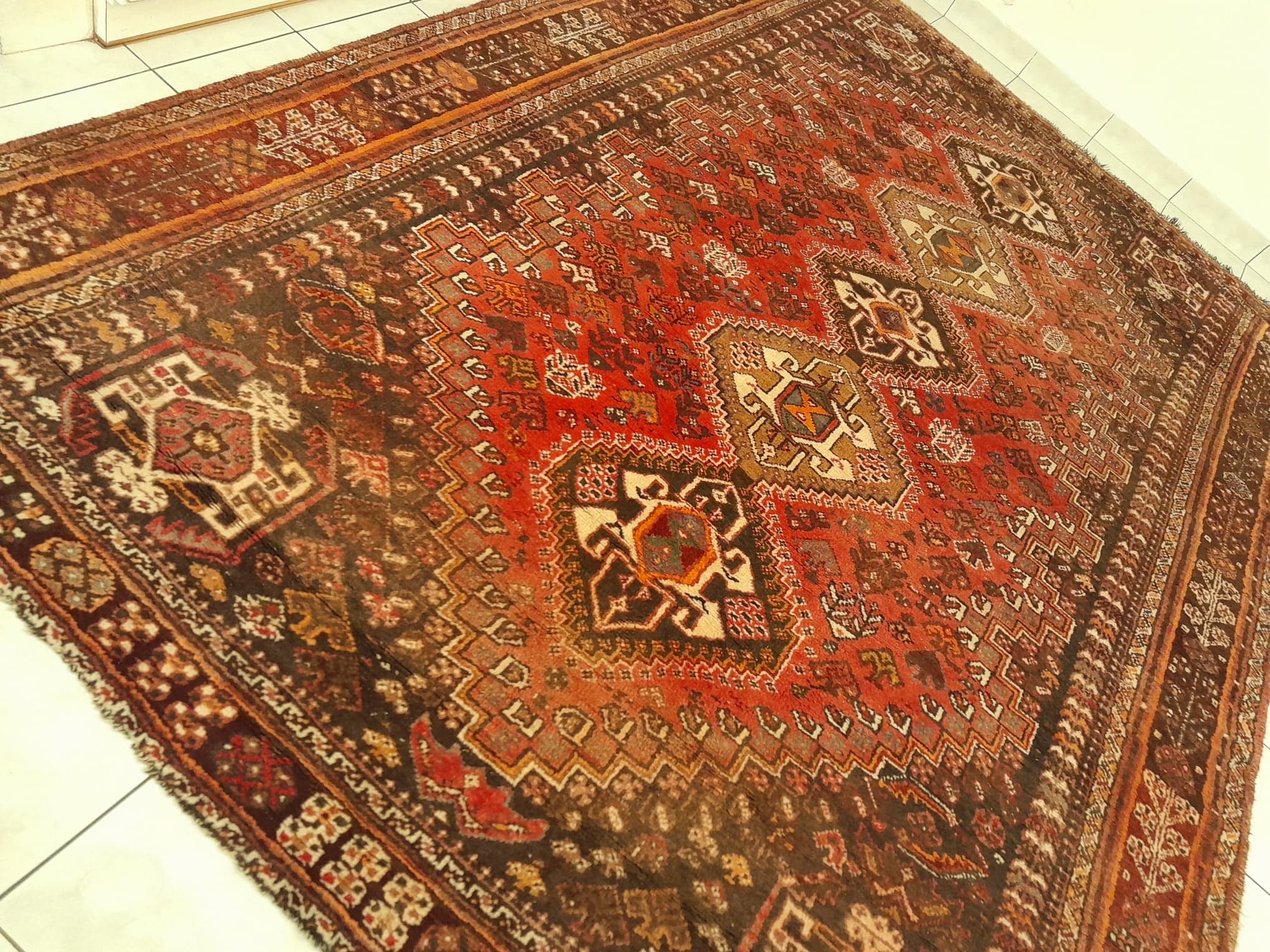 Handmade shiraz persian carpet 337x237cm