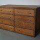 Antique French oak shop cabinet / kitchen island, 1930s