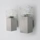 Pair of Space Age Cubist wall lights. Brushed aluminum, 1970s
