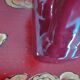 Pair of red porcelain horse bookends