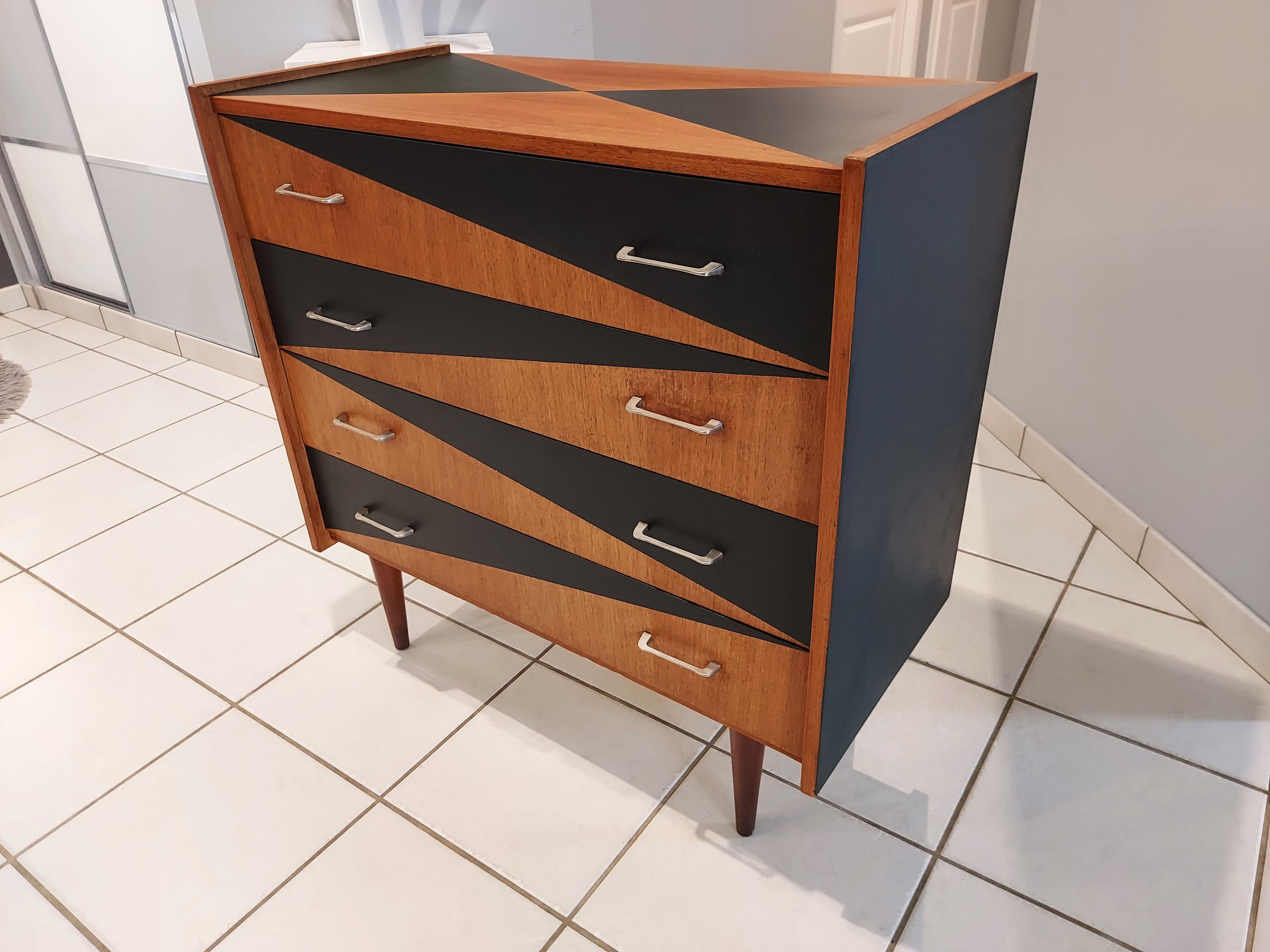 Vintage Scandinavian teak chest of drawers 1960s