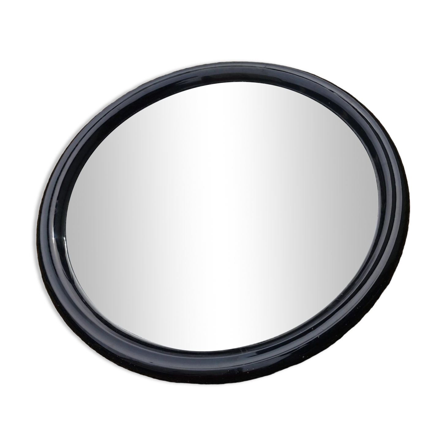 Round mirror black frame Tiger made in Holland vintage design