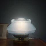 Vintage blue opaline table lamp