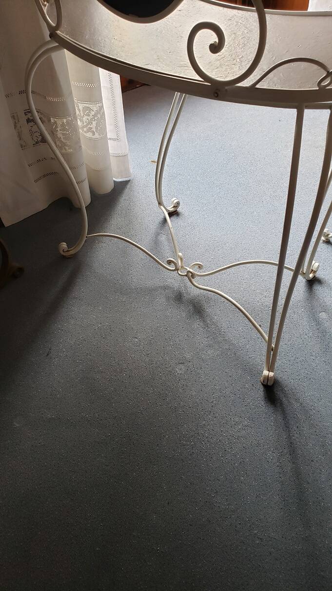 Wrought iron dressing table and chair