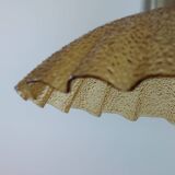 Vintage structured glass and metal pendant light 1980s