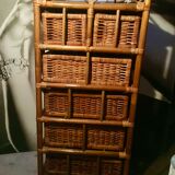Meuble en rotin 6 paniers
