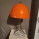 Lampe champignon orange et chrome,style Verner Panton,1970,80