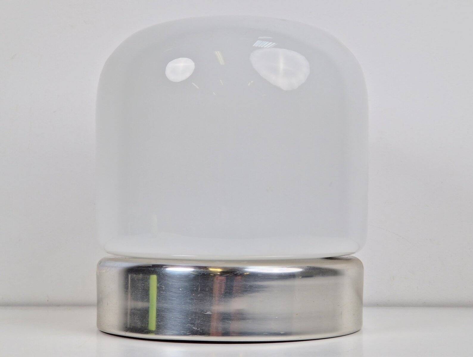 Mid-Century Table Lamp in Frosted Glass and Aluminium from Doria Leuchten, 1960s
