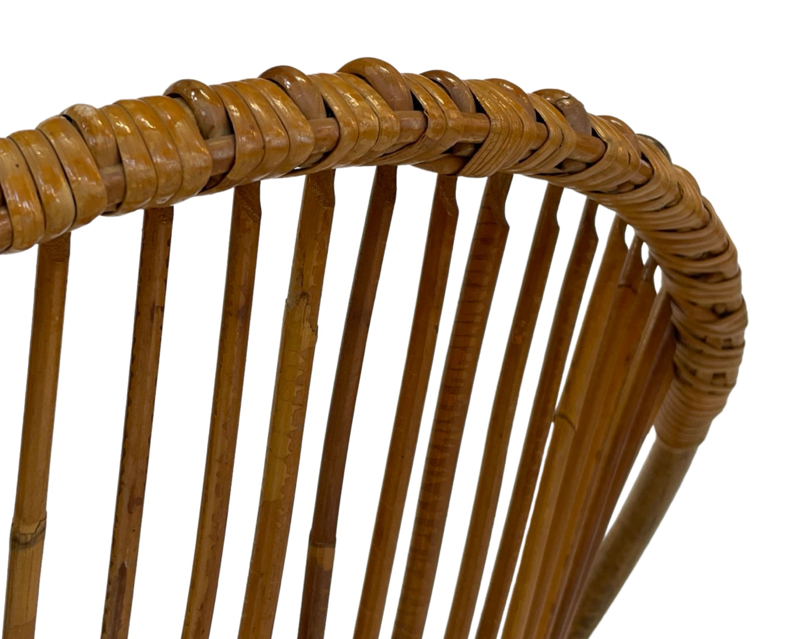 Vintage rattan chair by Dirk van Sliedregt Rohe Noordwolde 1960 in the Netherlands