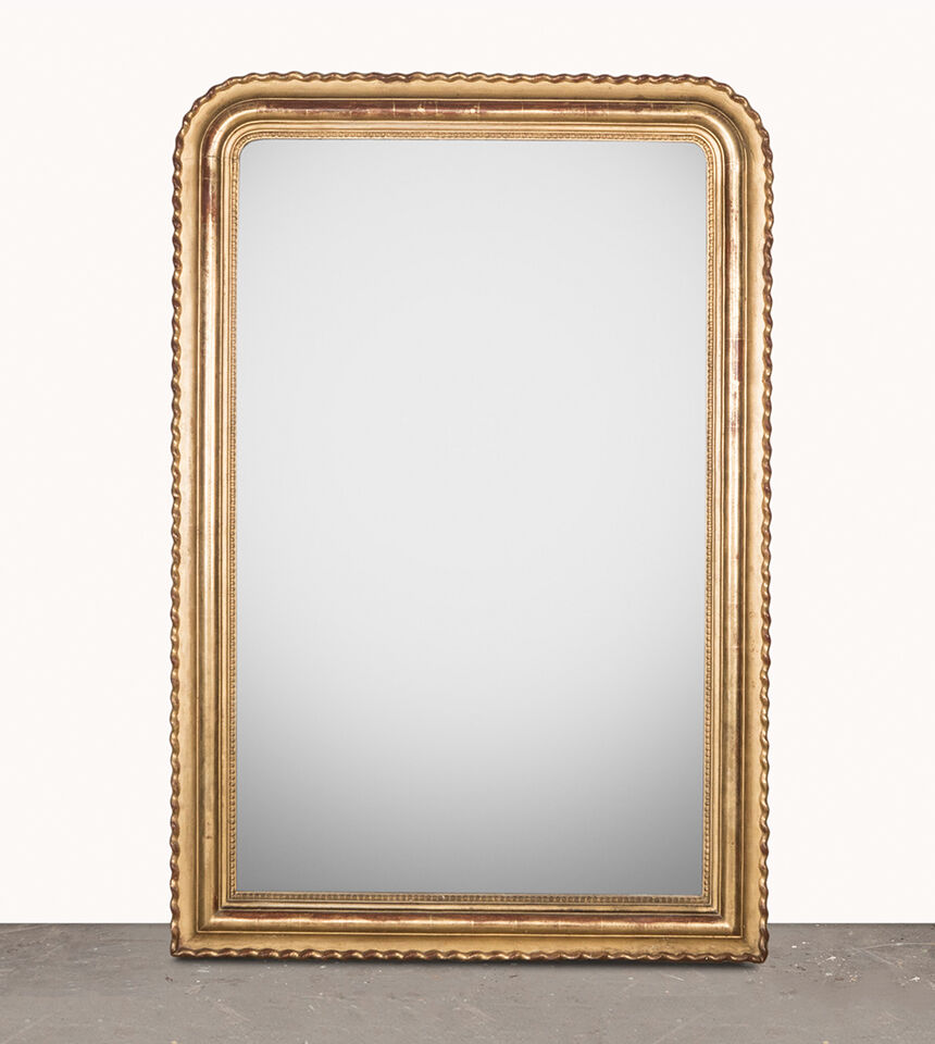 Large 19th c louis philippe mirror with wavy frame 118x171cm