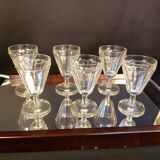 6 old bistro glasses
