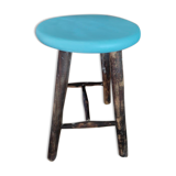 Seated wooden stool restyled patinated feet dp 0522041