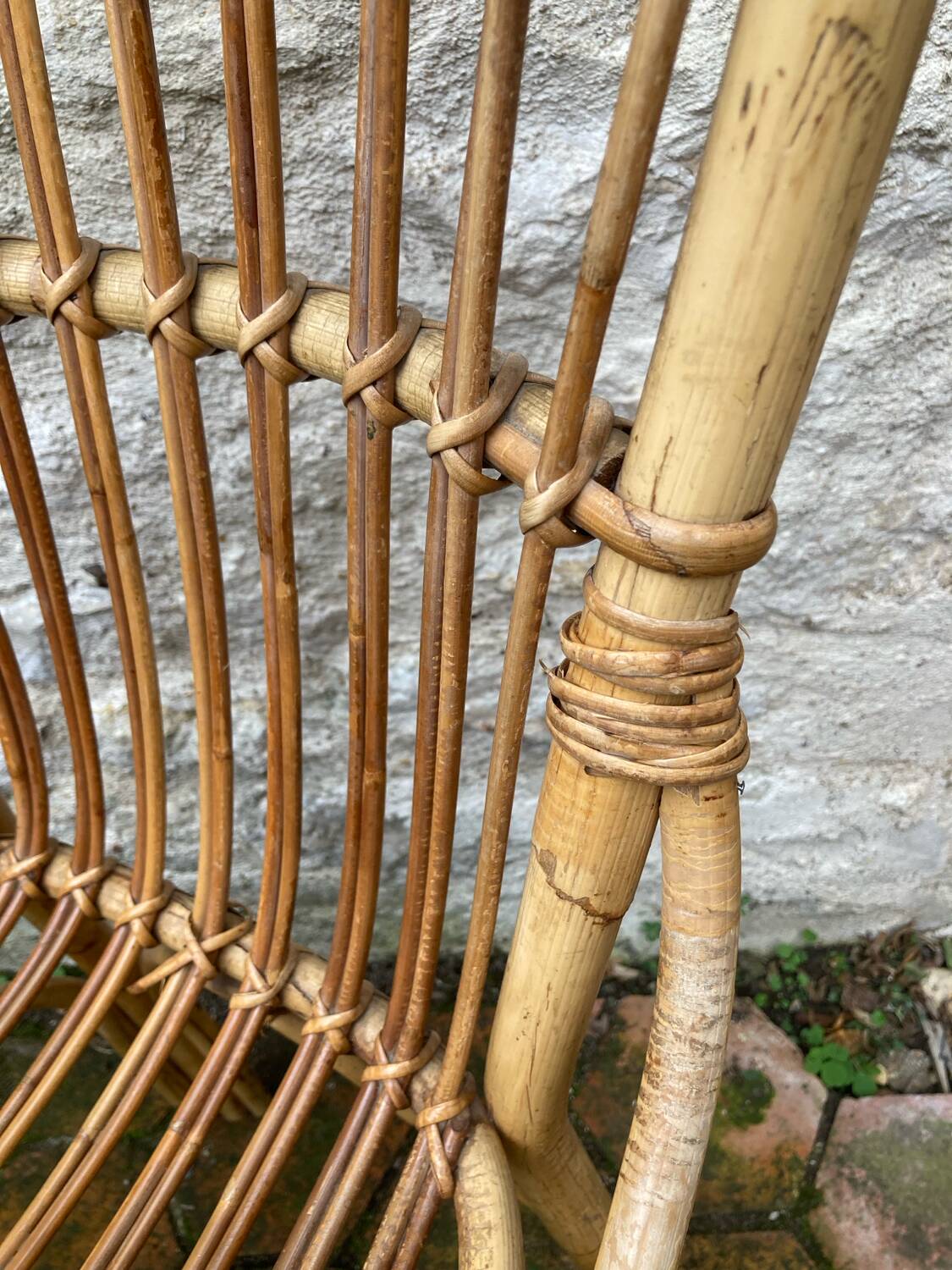 Lot de 10 chaises en rotin vintage