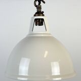 Vintage Industrial Beige Painted Pendant Lamp