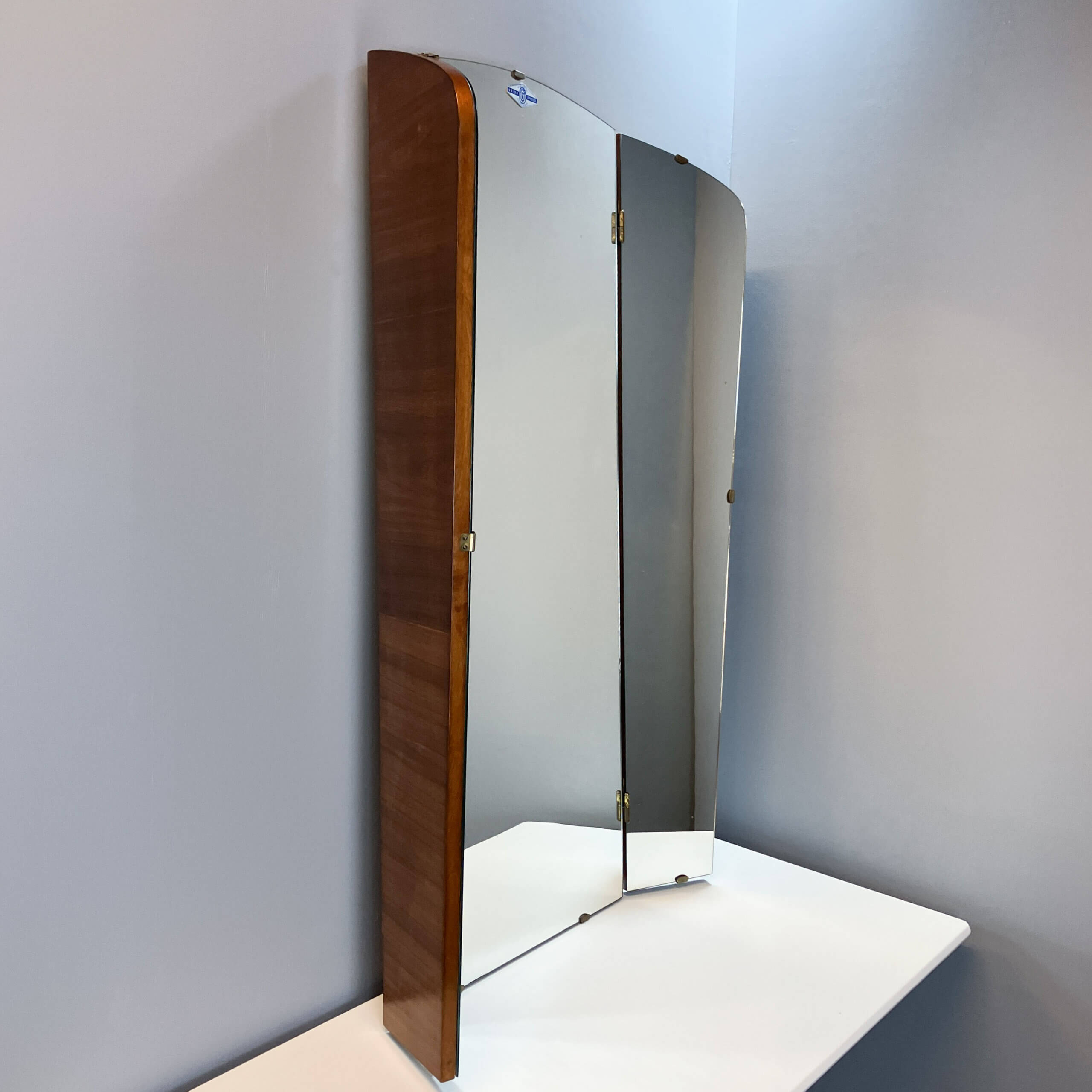 Wall mirror with swivel wings by Unionsglas, 1950s