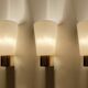 Set of 3 Vintage Limburg Wall Lights Gilded with fine gold, Glass