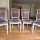 Set of 8 Louis XVI style chairs – Patinated wood and velvet