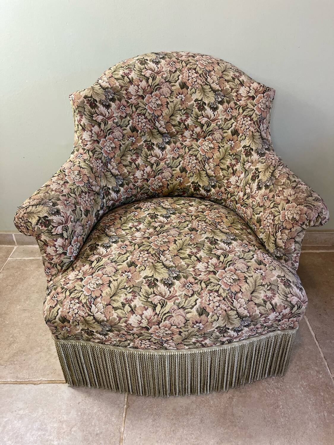Fauteuil crapaud fleuri