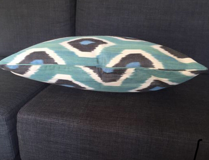 Decorative pillow cases in silk ikat prints