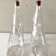 2 bottles vintage glass flacons registered model kefla france high heels