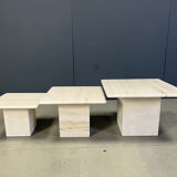 Vintage travertine nesting tables or side tables, 1970s