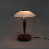 Art deco wood and glass table lamp, 1930s