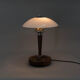 Lampe de table art déco bois et verre , années 1930