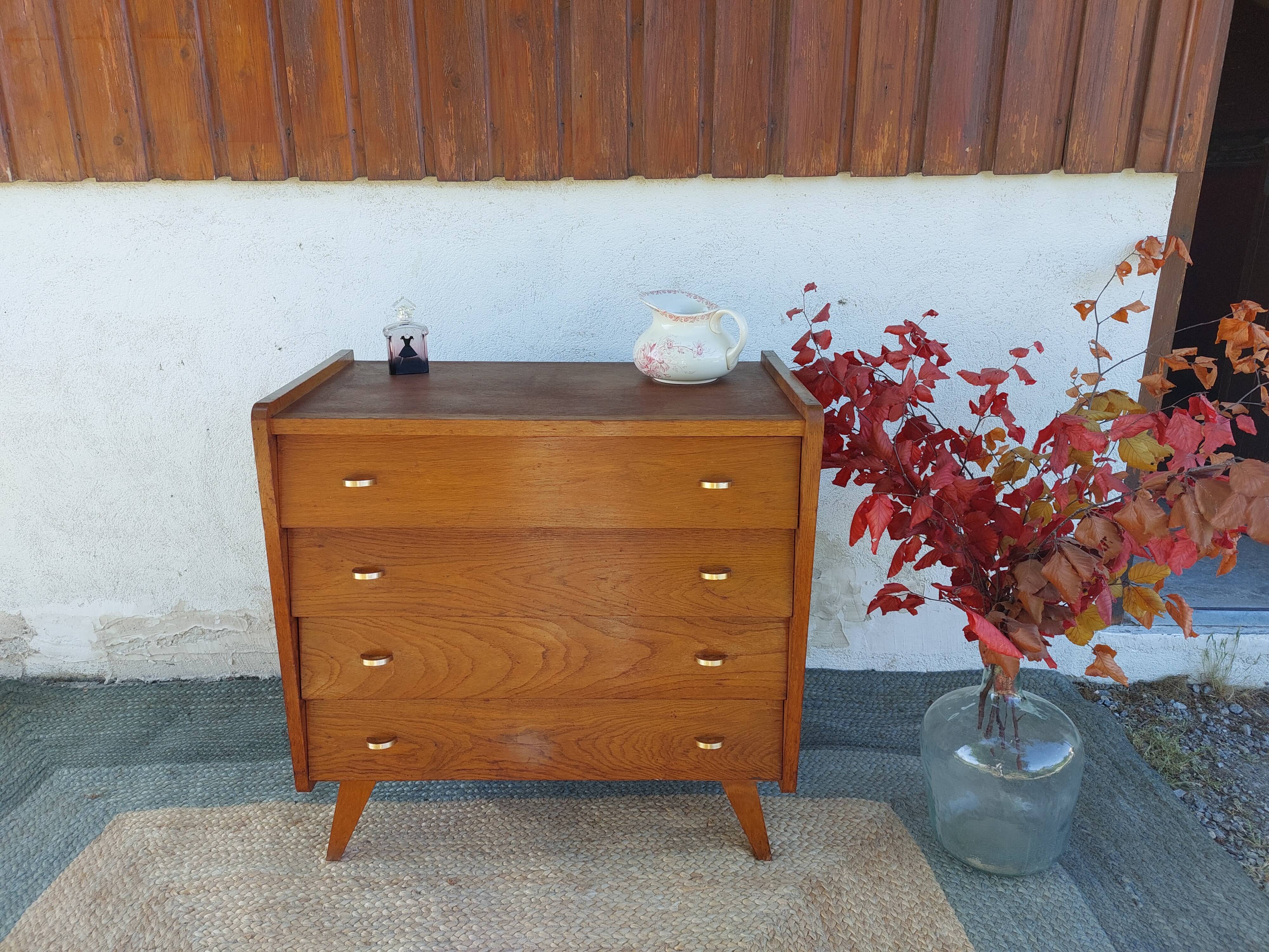 chest of drawers with compass feet, 1960s-1970s