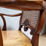 Chippendale Bergere Armchair, Carved Mahogany with Cane and Lion Claw Ball