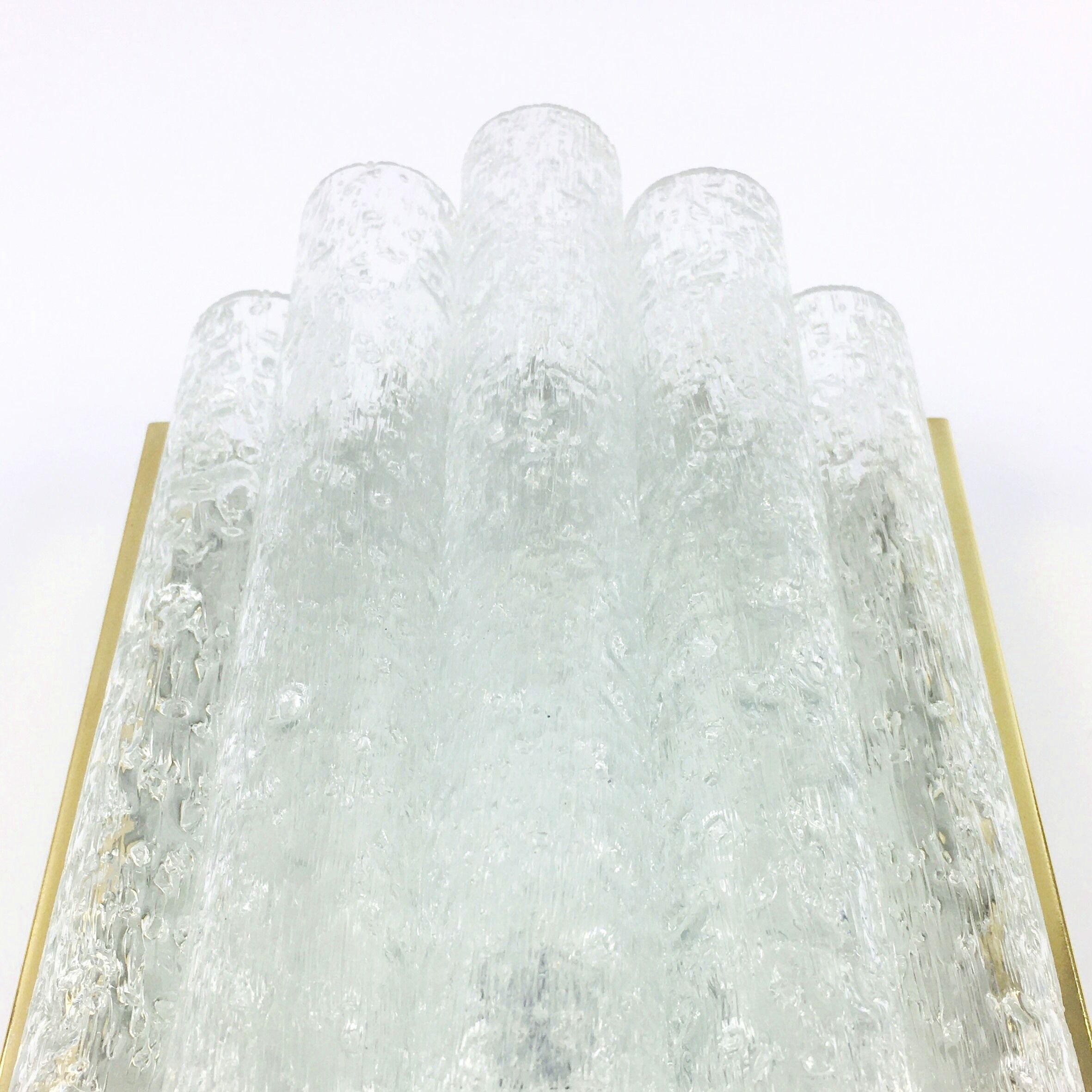 Ice glass wall lights from doria leuchten, germany, 1960s