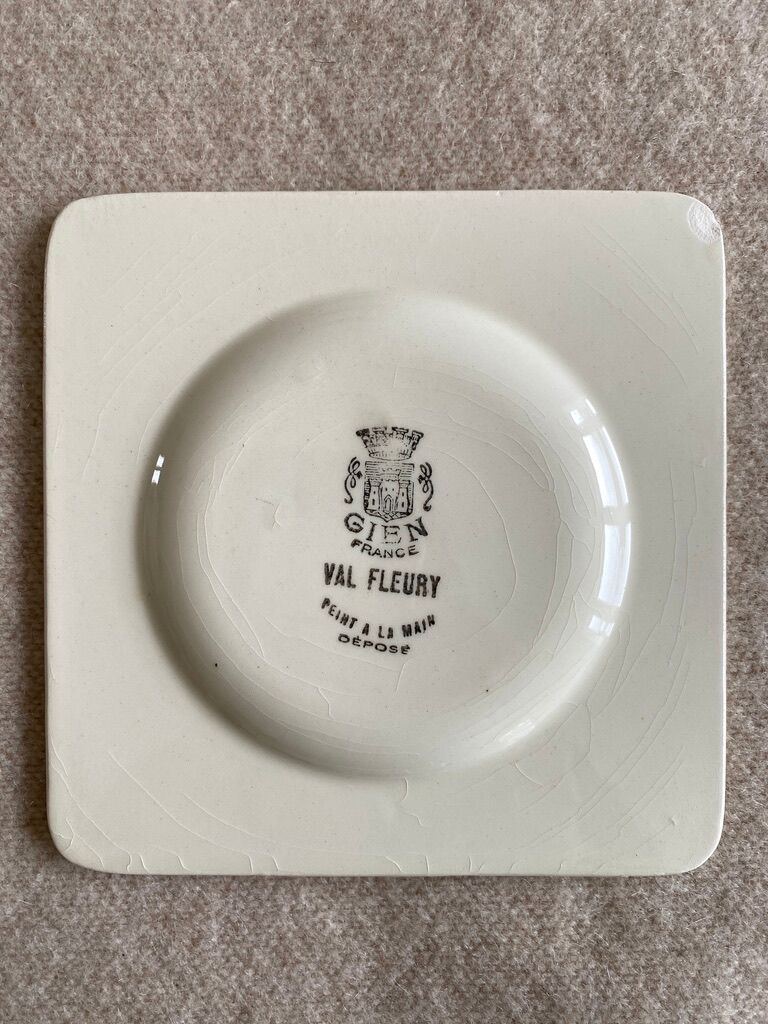 10 dessert plates or aperitif in Gien earthenware - 15x15 cm