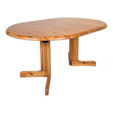 Table de salle à manger ovale extensible en pin de style danois