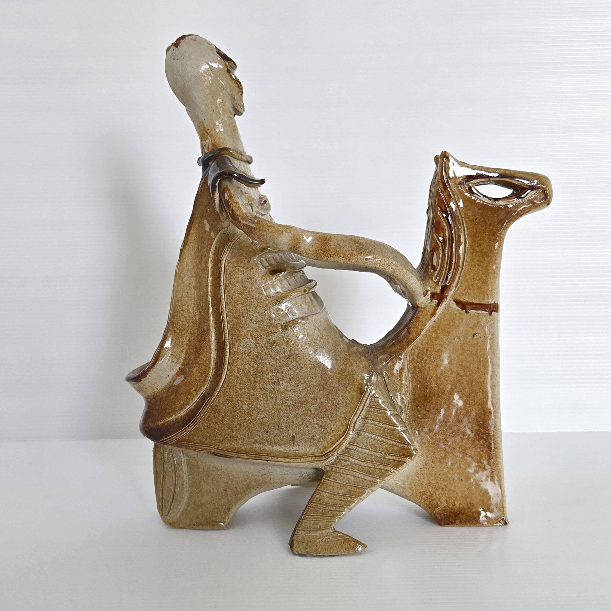 Cavalier en grès vintage, 1970