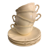 4 cups and 4 sous cups Digoin Sarreguemines, 1920