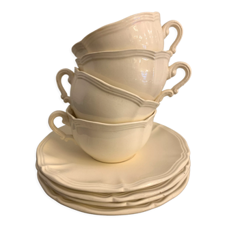 4 cups and 4 sous cups Digoin Sarreguemines, 1920