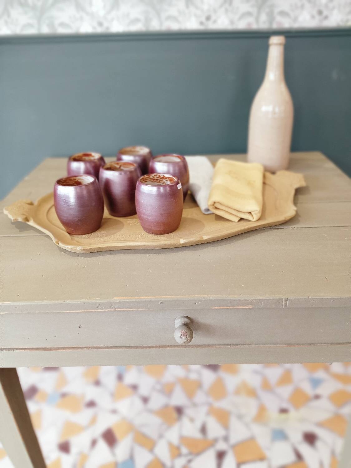 Farm table revisited in khaki