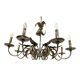 Lustre contemporain en fer forgé florentin brun-argent