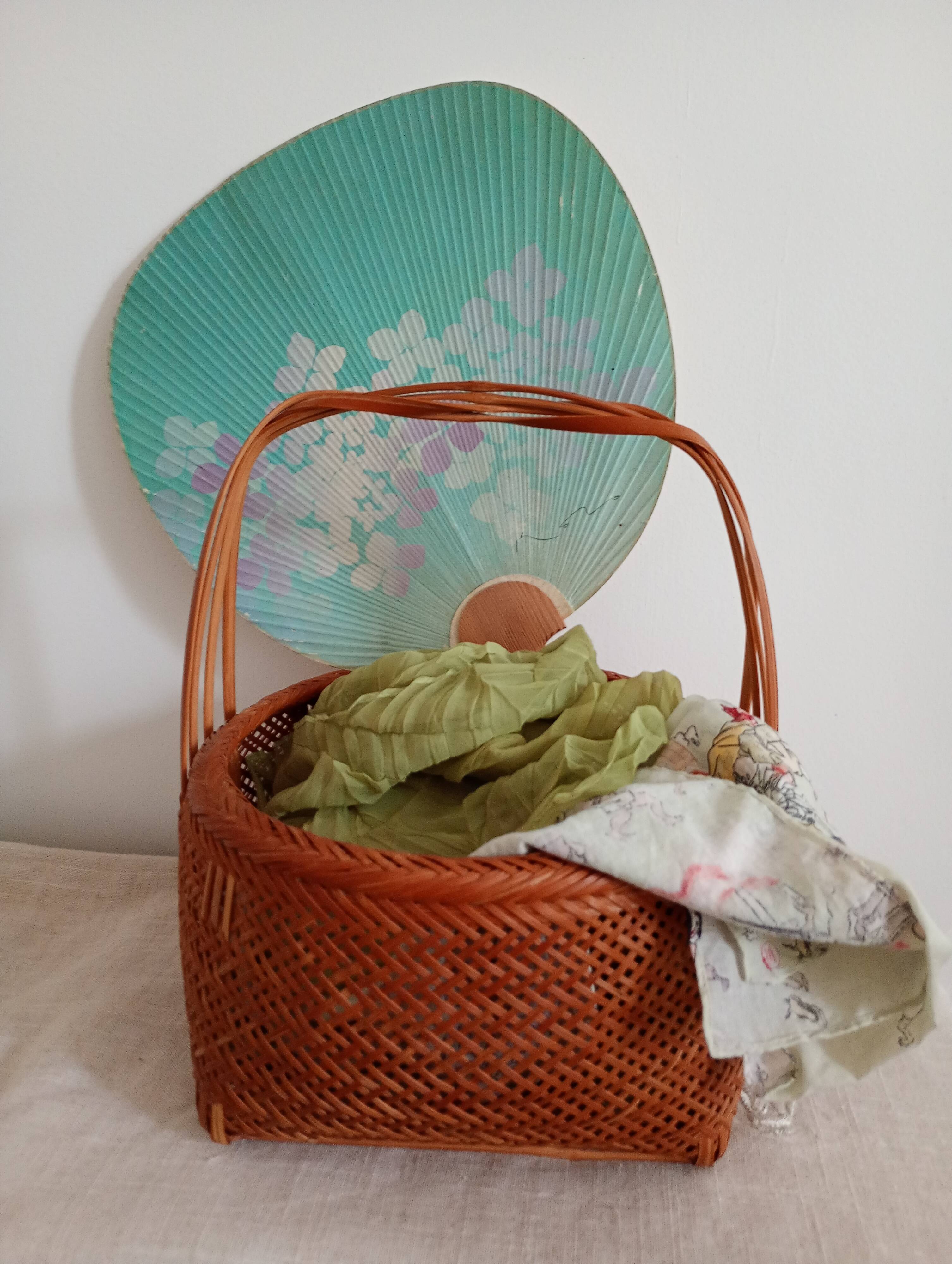 Asian woven bamboo basket