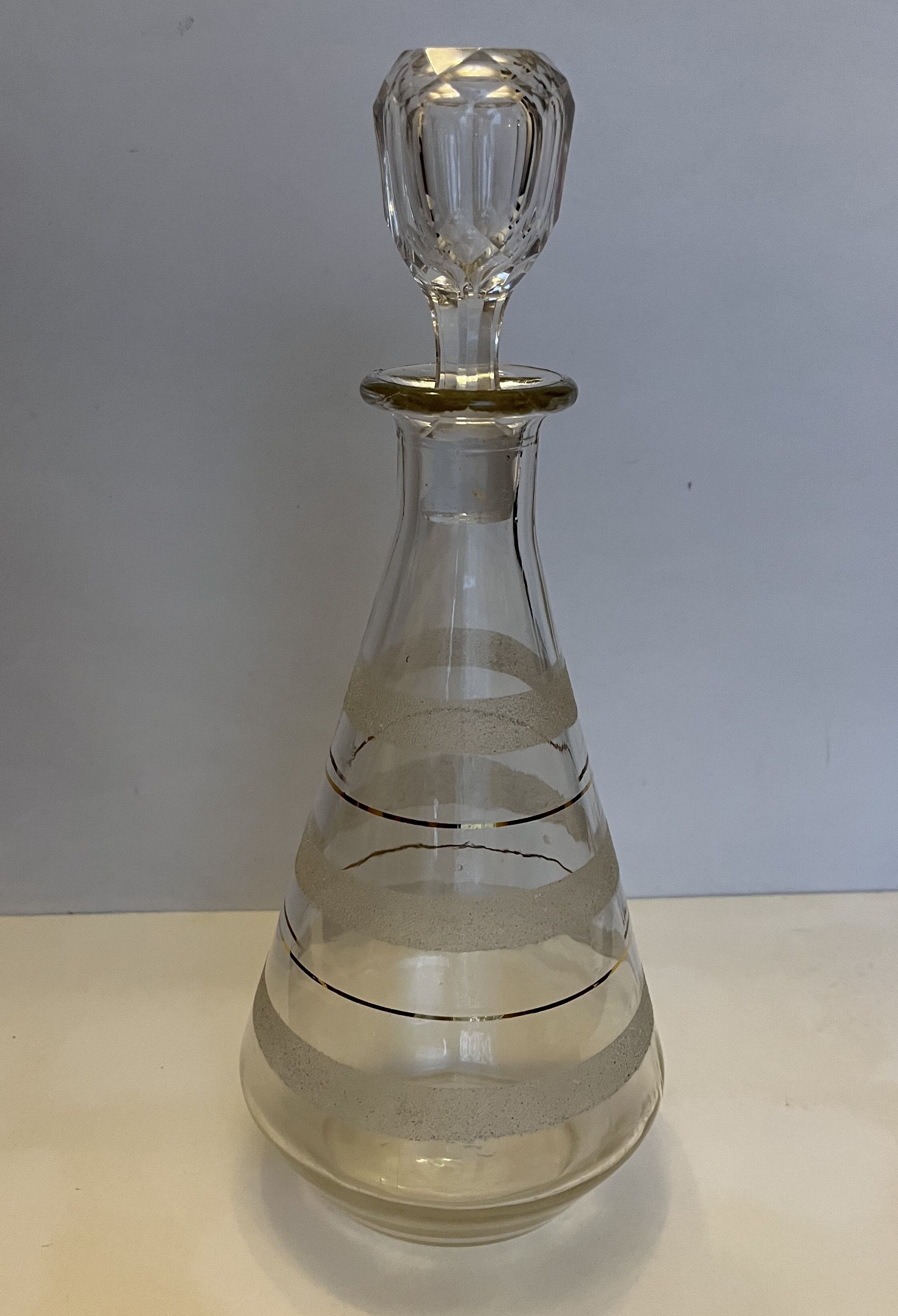 Glass art deco deco decanter