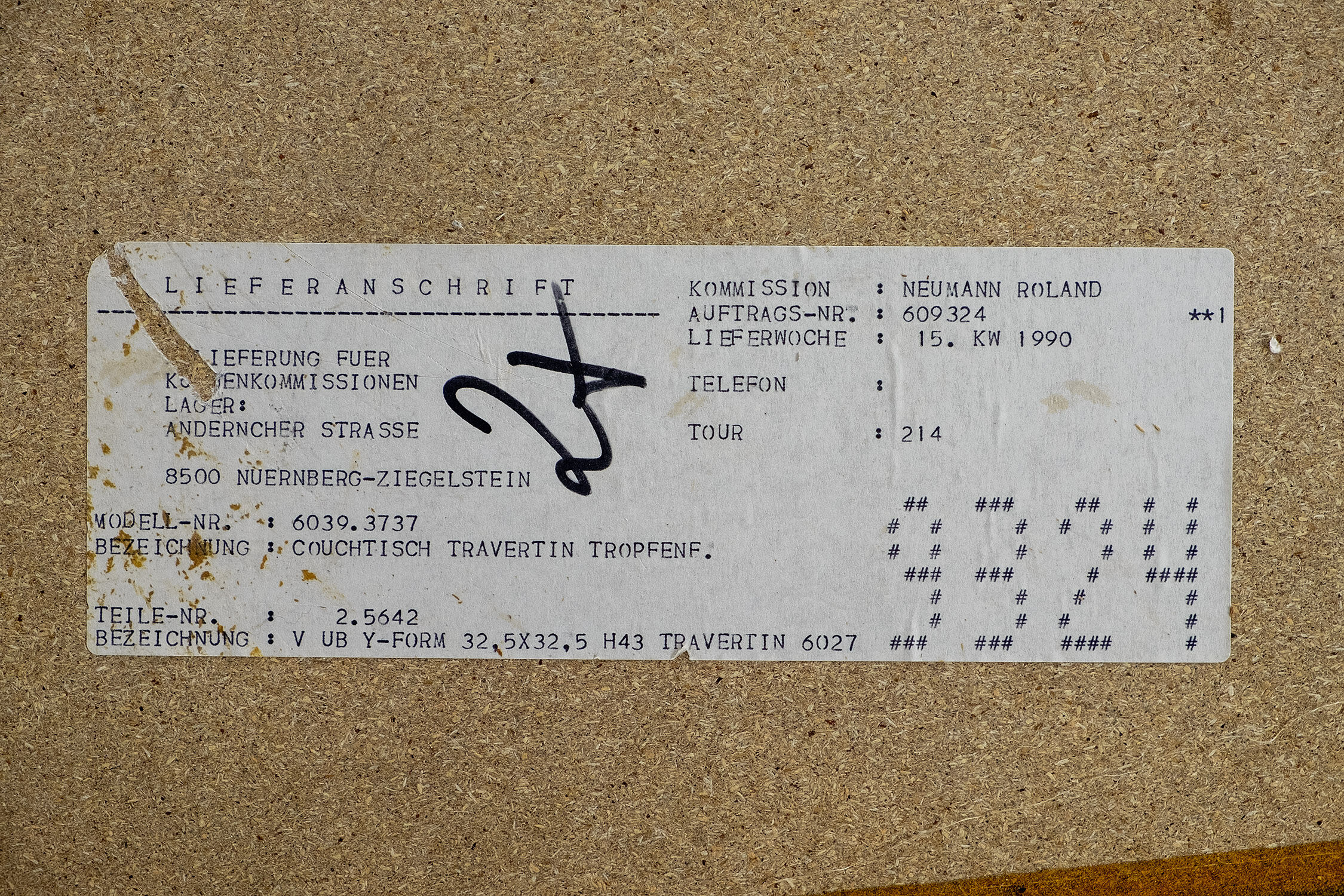 Table basse en forme de goutte en travertin, années 1990