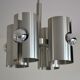 Hanging lamp 4 brushed metal lights space age 70s