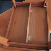 Teak metamorphic coffee tables and tray Johnannes Andesen for Trioh, 1960s